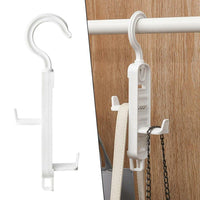 Multi-Purpose Adjustable Closet Hook Hanger for Bags, Belts & Accessories (White)