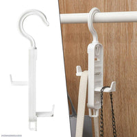 Multi-Purpose Adjustable Closet Hook Hanger for Bags, Belts & Accessories (White)