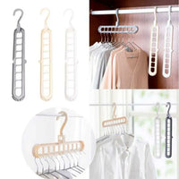 Multi-Hole Space Saving Magic Hanger – 9-Hole Folding Closet Organizer (Set of 1)