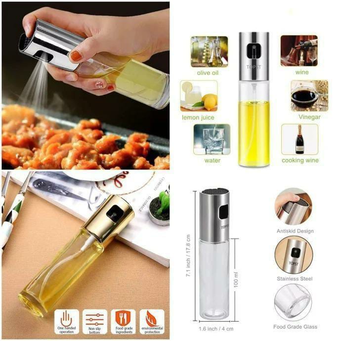 Olive Oil Sprayer Bottle for Cooking – Glass Oil Mister Spray Dispenser (100ml)